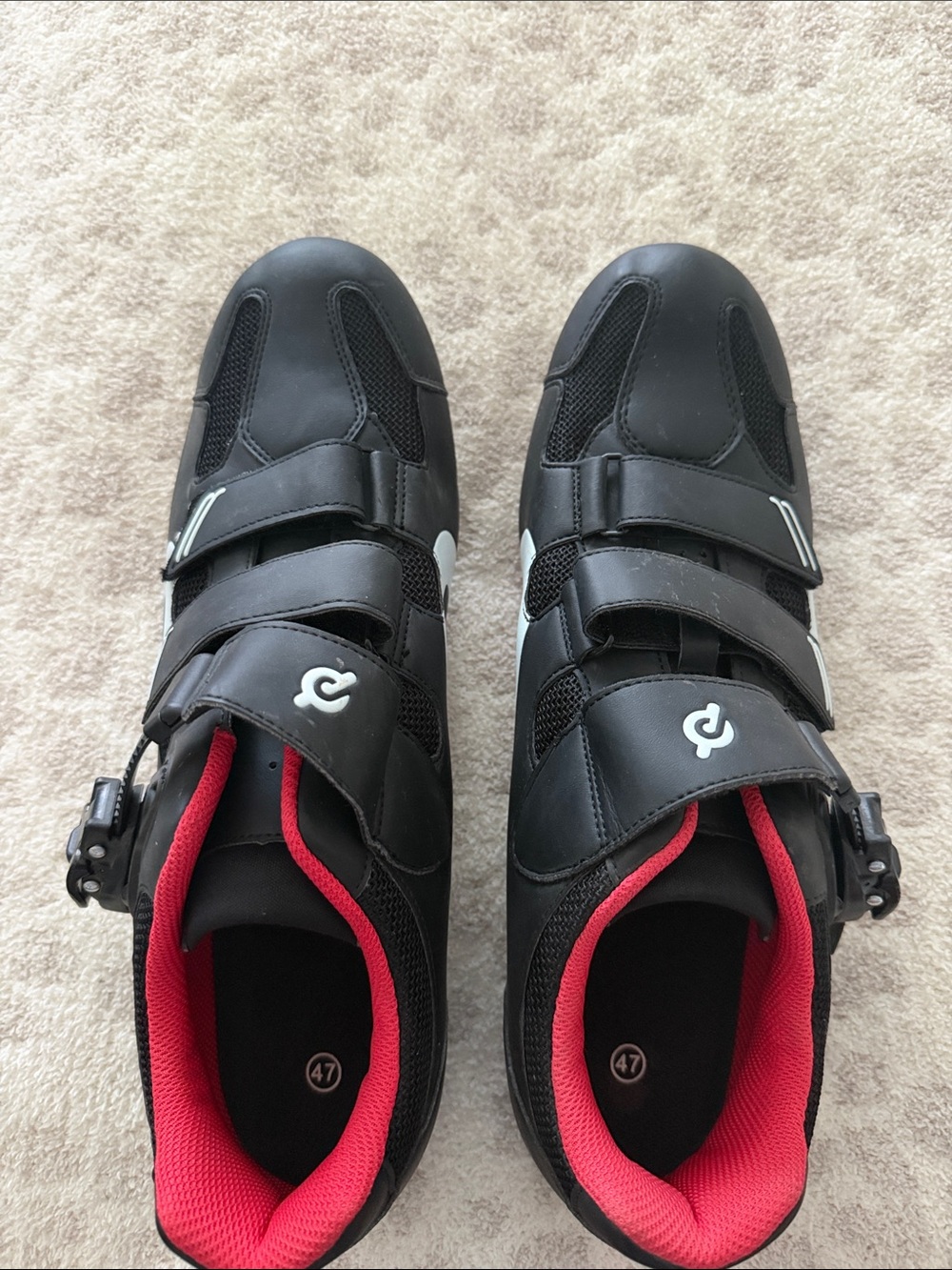 Men's peloton Cycling Shoes with Red Liner - Secure Closure